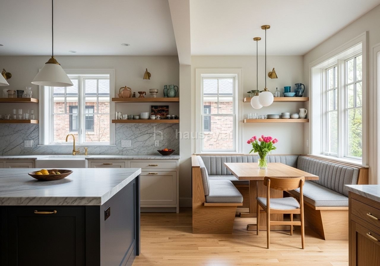 Open kitchen + dining