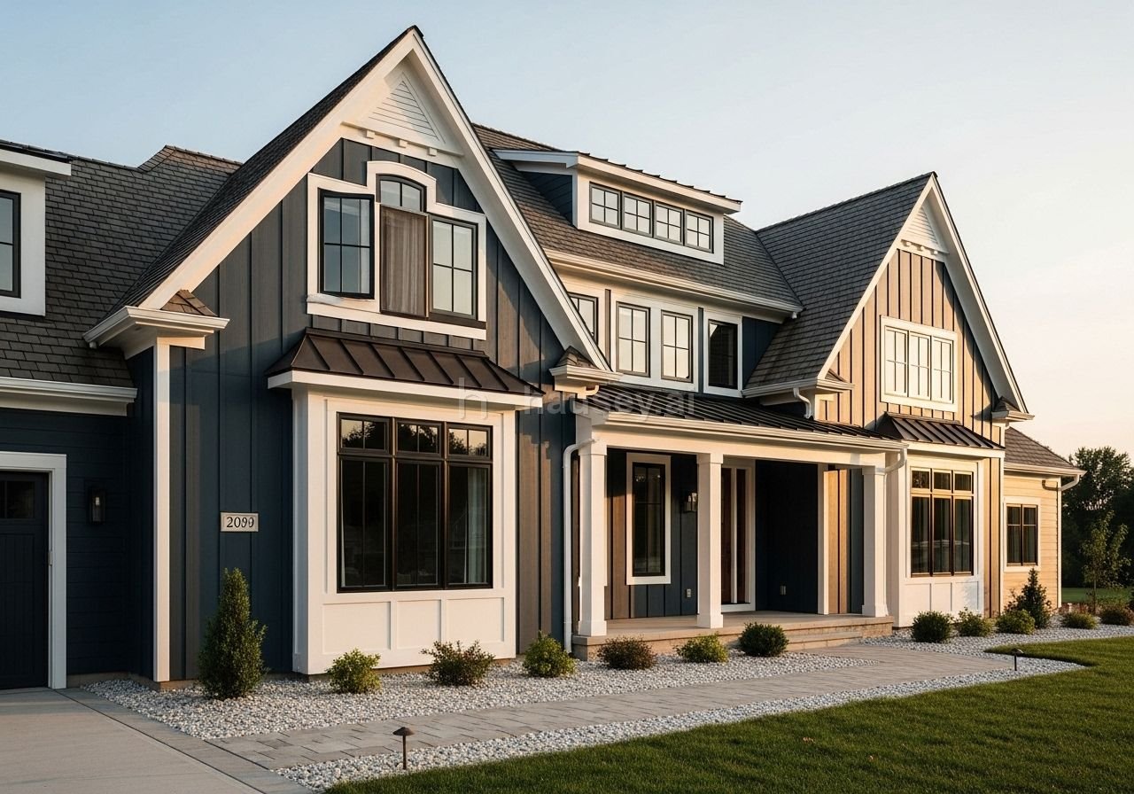 Navy board-and-batten