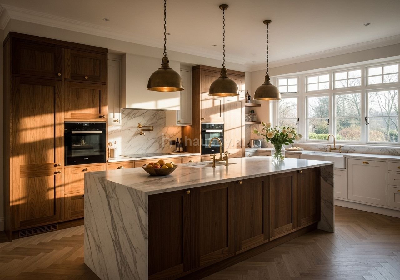 Two-tone walnut kitchen